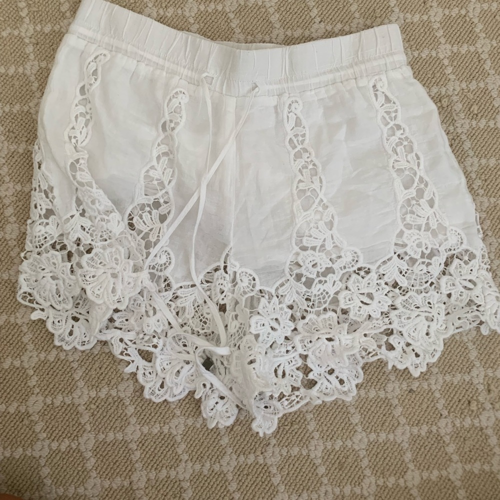 Floral white shorts